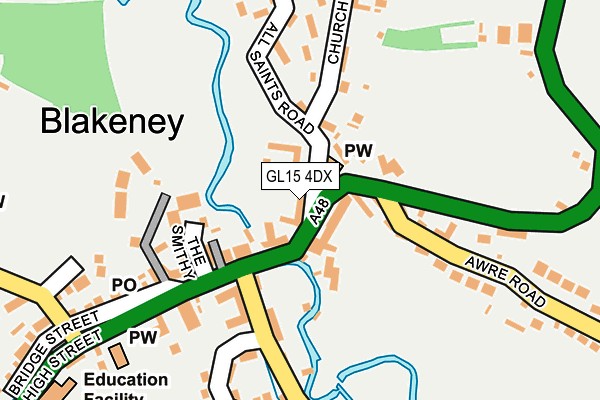 GL15 4DX map - OS OpenMap – Local (Ordnance Survey)