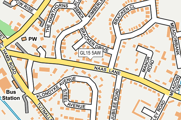 GL15 5AW map - OS OpenMap – Local (Ordnance Survey)