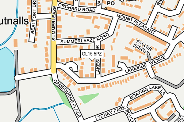 GL15 5PZ map - OS OpenMap – Local (Ordnance Survey)