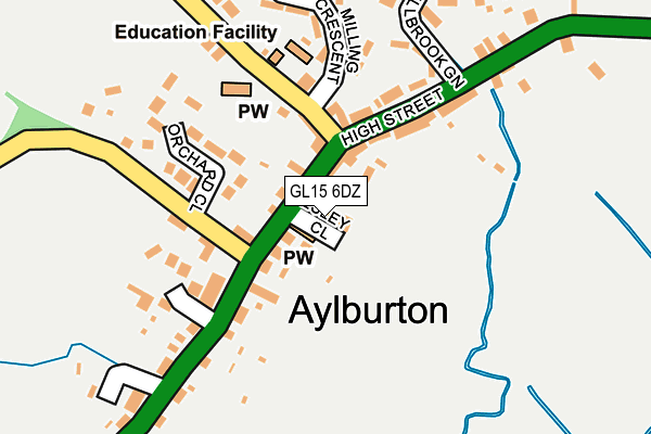 GL15 6DZ map - OS OpenMap – Local (Ordnance Survey)