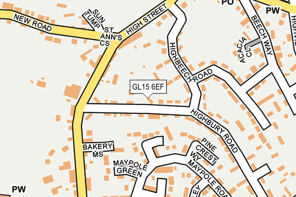 GL15 6EF map - OS OpenMap – Local (Ordnance Survey)