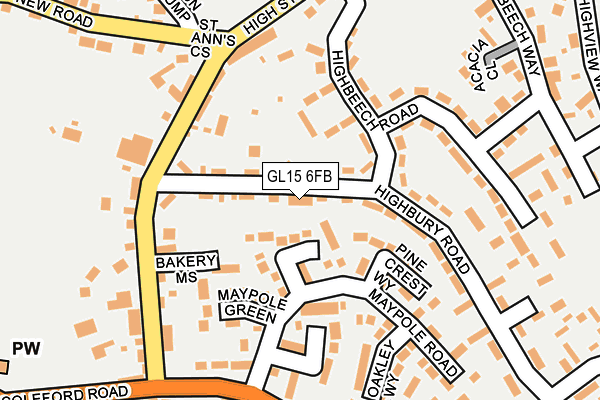 GL15 6FB map - OS OpenMap – Local (Ordnance Survey)