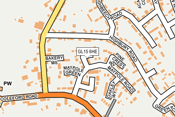 GL15 6HE map - OS OpenMap – Local (Ordnance Survey)