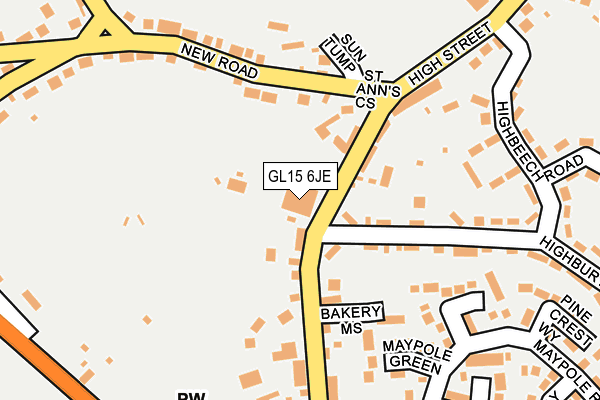 GL15 6JE map - OS OpenMap – Local (Ordnance Survey)