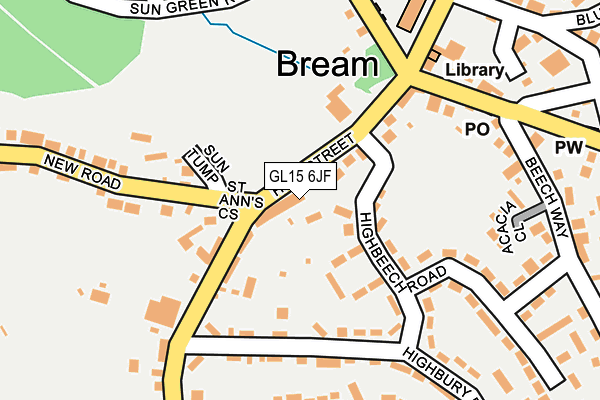 GL15 6JF map - OS OpenMap – Local (Ordnance Survey)