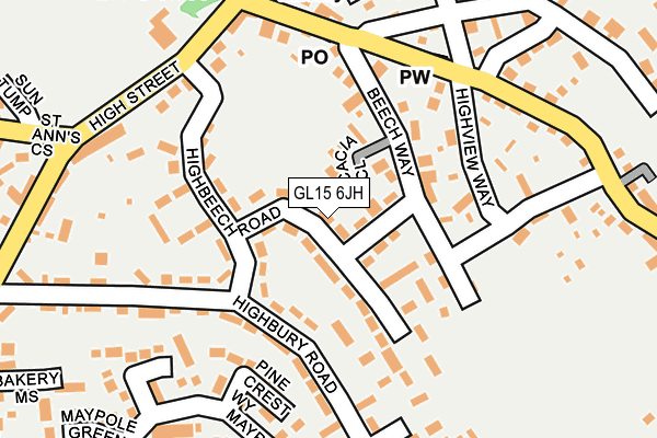 GL15 6JH map - OS OpenMap – Local (Ordnance Survey)