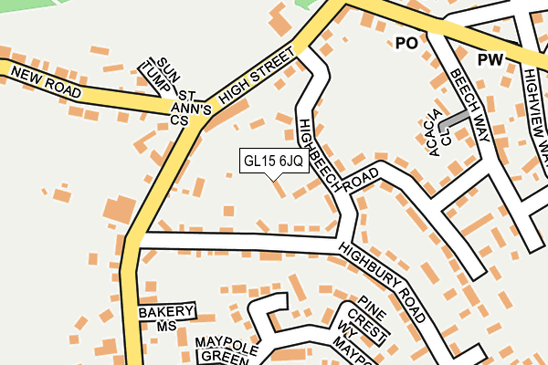 GL15 6JQ map - OS OpenMap – Local (Ordnance Survey)