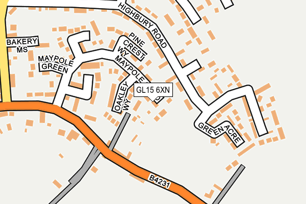 GL15 6XN map - OS OpenMap – Local (Ordnance Survey)