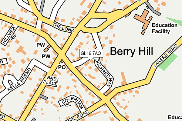 GL16 7AQ map - OS OpenMap – Local (Ordnance Survey)