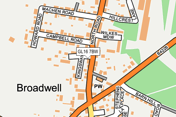 GL16 7BW map - OS OpenMap – Local (Ordnance Survey)