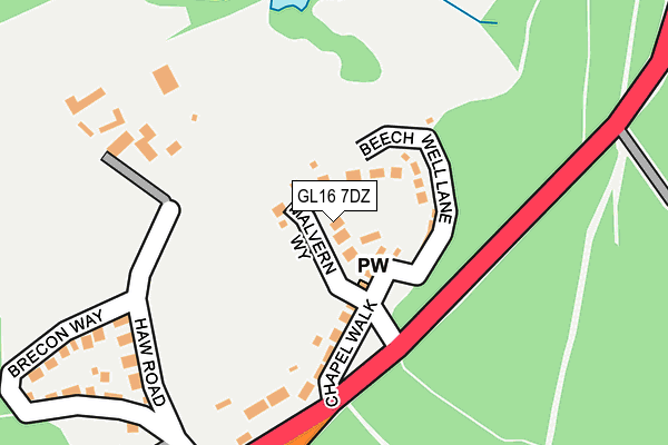 GL16 7DZ map - OS OpenMap – Local (Ordnance Survey)
