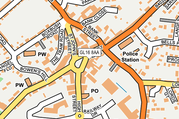 GL16 8AA map - OS OpenMap – Local (Ordnance Survey)