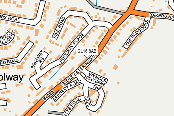 GL16 8AB map - OS OpenMap – Local (Ordnance Survey)