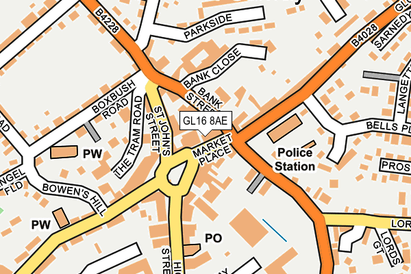 GL16 8AE map - OS OpenMap – Local (Ordnance Survey)
