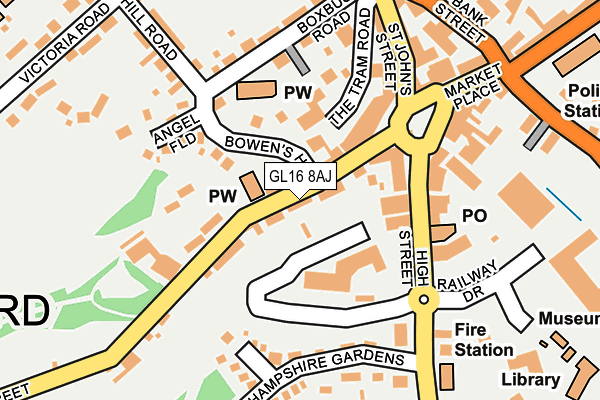 GL16 8AJ map - OS OpenMap – Local (Ordnance Survey)