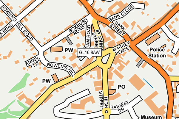 GL16 8AW map - OS OpenMap – Local (Ordnance Survey)