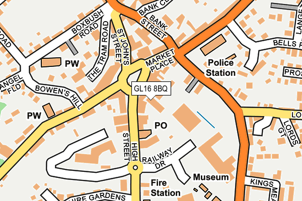 GL16 8BQ map - OS OpenMap – Local (Ordnance Survey)