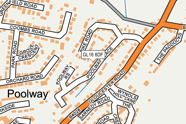 GL16 8DF map - OS OpenMap – Local (Ordnance Survey)