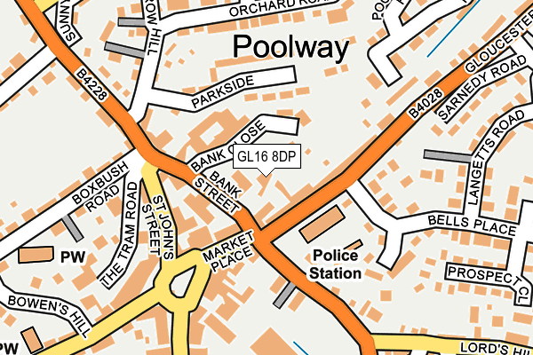 GL16 8DP map - OS OpenMap – Local (Ordnance Survey)
