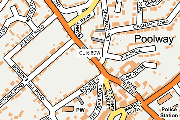 GL16 8DW map - OS OpenMap – Local (Ordnance Survey)