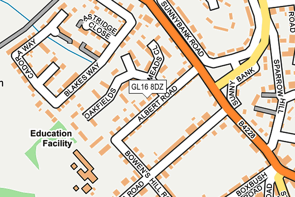 GL16 8DZ map - OS OpenMap – Local (Ordnance Survey)
