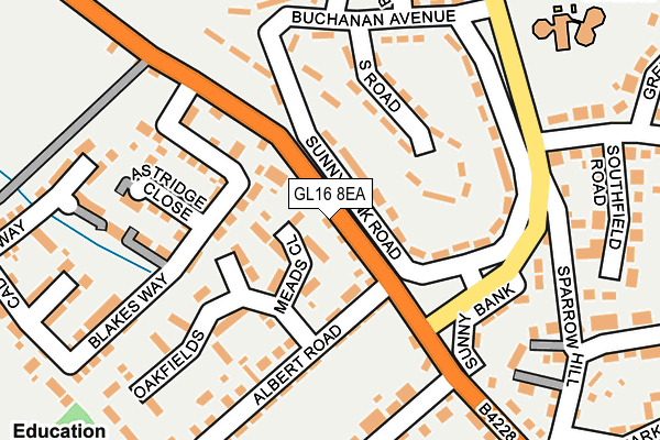 GL16 8EA map - OS OpenMap – Local (Ordnance Survey)