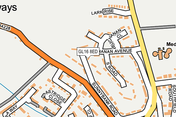 GL16 8ED map - OS OpenMap – Local (Ordnance Survey)