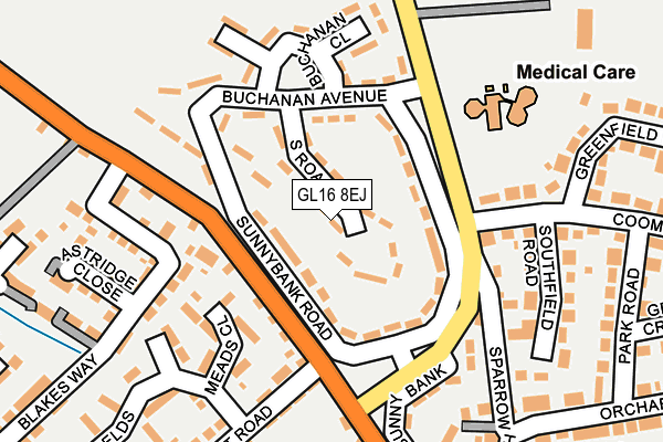 GL16 8EJ map - OS OpenMap – Local (Ordnance Survey)