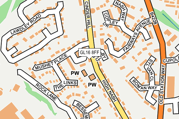 GL16 8FF map - OS OpenMap – Local (Ordnance Survey)