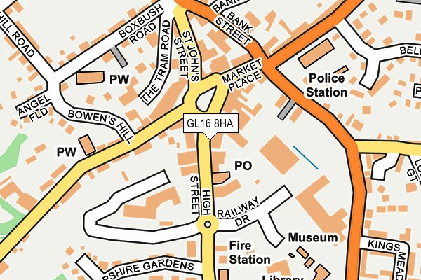 GL16 8HA map - OS OpenMap – Local (Ordnance Survey)