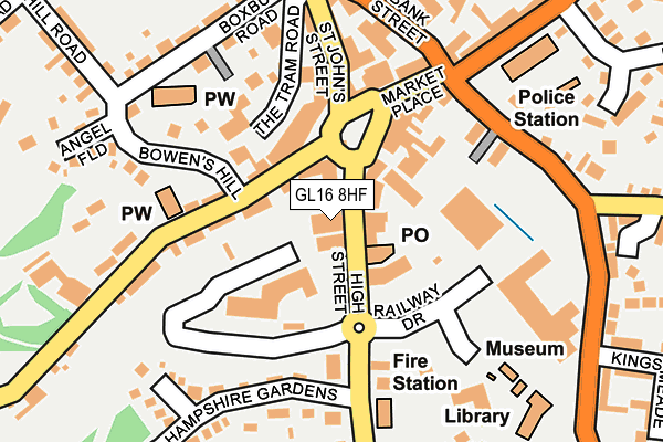 GL16 8HF map - OS OpenMap – Local (Ordnance Survey)