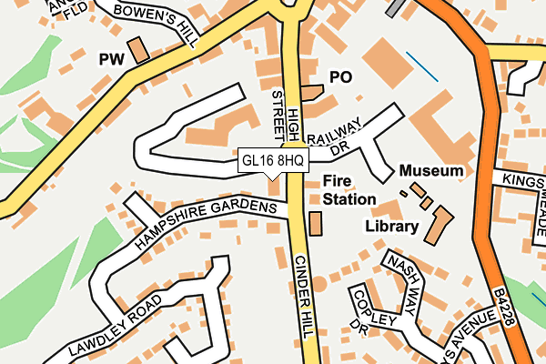 GL16 8HQ map - OS OpenMap – Local (Ordnance Survey)
