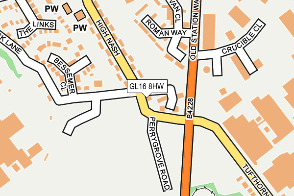 GL16 8HW map - OS OpenMap – Local (Ordnance Survey)