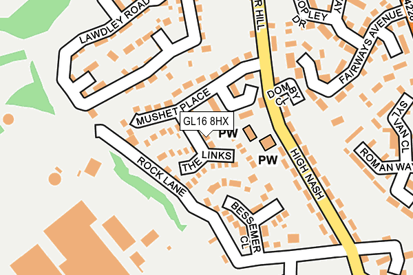 GL16 8HX map - OS OpenMap – Local (Ordnance Survey)