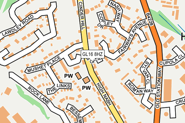 GL16 8HZ map - OS OpenMap – Local (Ordnance Survey)