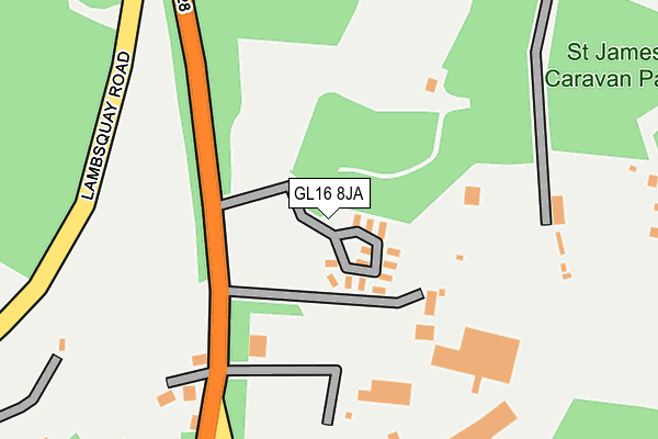 GL16 8JA map - OS OpenMap – Local (Ordnance Survey)