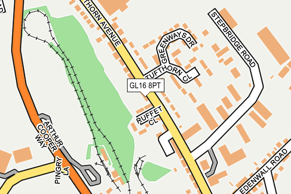 GL16 8PT map - OS OpenMap – Local (Ordnance Survey)