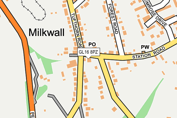 GL16 8PZ map - OS OpenMap – Local (Ordnance Survey)