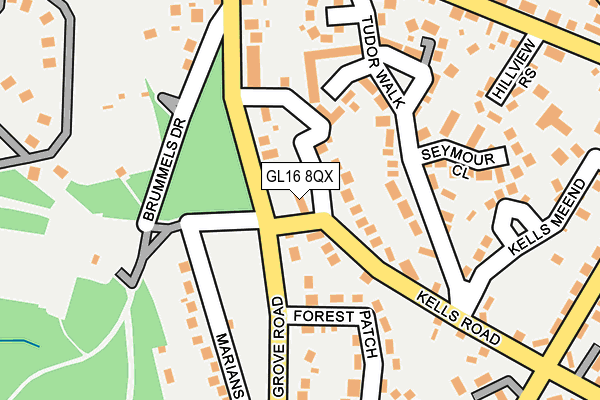 GL16 8QX map - OS OpenMap – Local (Ordnance Survey)