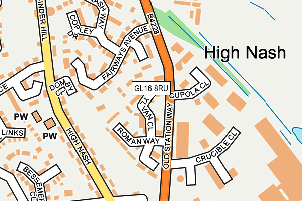 GL16 8RU map - OS OpenMap – Local (Ordnance Survey)