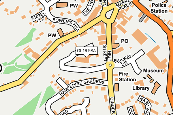 GL16 9SA map - OS OpenMap – Local (Ordnance Survey)