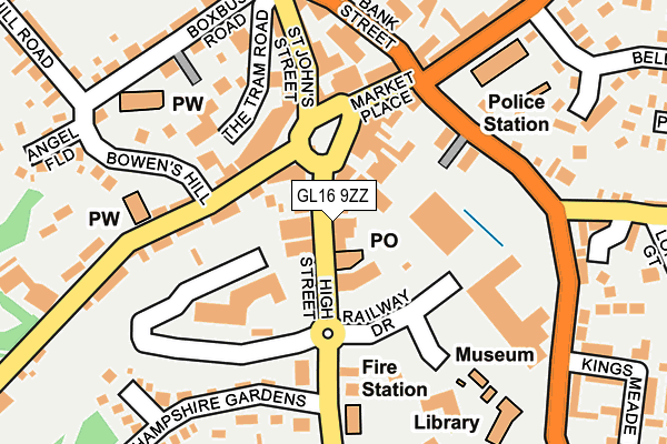 GL16 9ZZ map - OS OpenMap – Local (Ordnance Survey)