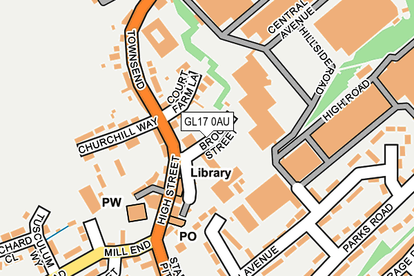 GL17 0AU map - OS OpenMap – Local (Ordnance Survey)