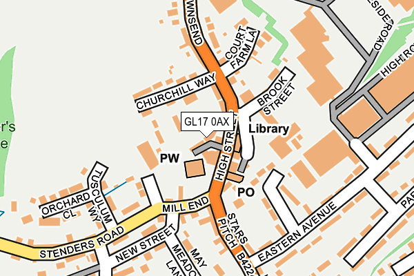 GL17 0AX map - OS OpenMap – Local (Ordnance Survey)