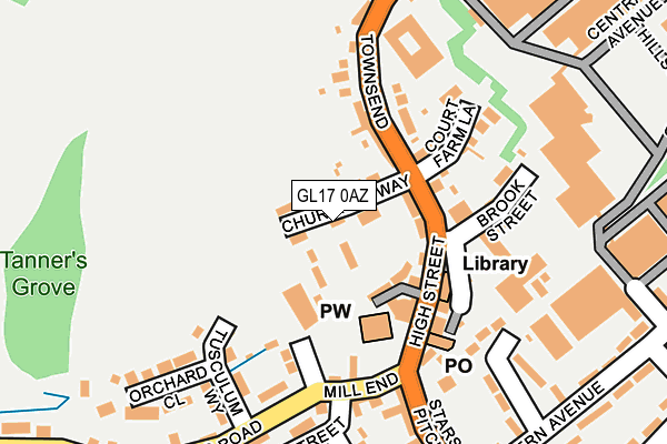 GL17 0AZ map - OS OpenMap – Local (Ordnance Survey)
