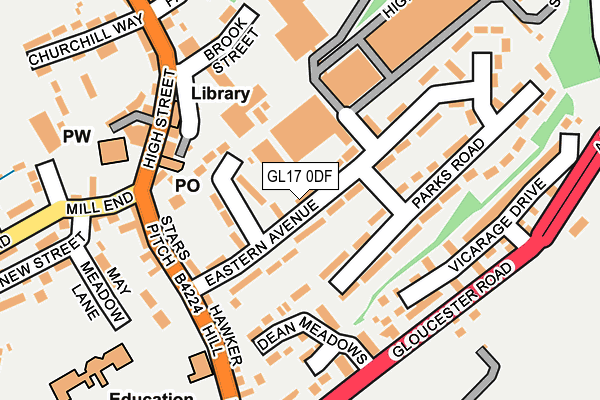 GL17 0DF map - OS OpenMap – Local (Ordnance Survey)