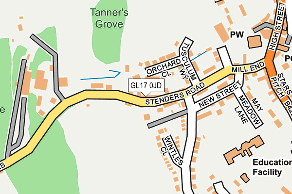 GL17 0JD map - OS OpenMap – Local (Ordnance Survey)