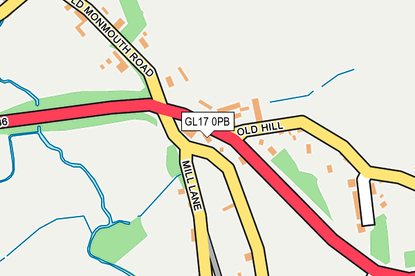 GL17 0PB map - OS OpenMap – Local (Ordnance Survey)