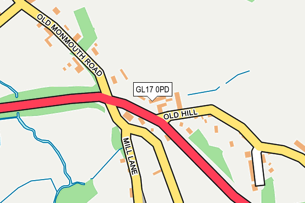 GL17 0PD map - OS OpenMap – Local (Ordnance Survey)