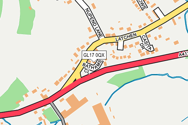 GL17 0QX map - OS OpenMap – Local (Ordnance Survey)